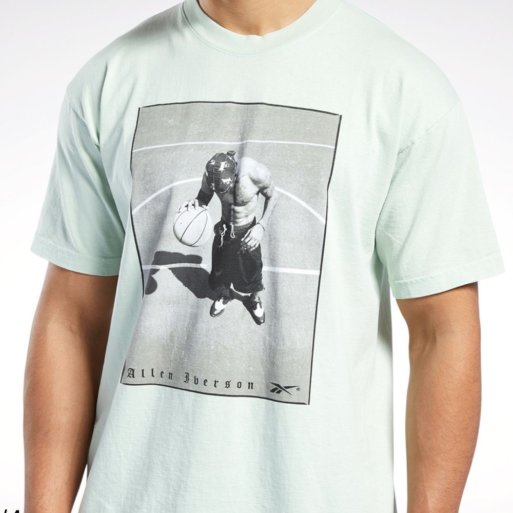 NWT Reebok Allen Iverson Courtlife Halftone SS Crewneck T-Shirt